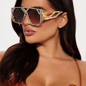 Stylish Gold and Brown Sunglasses